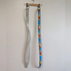 Urban  Heritage Skater Graffiti Newspaper Print Faux Leather Belts - Size Large